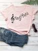 New Women T Shirt Fashion Musical Note Printed T Shirt Harajuku Cute Graphic Tee Shirt Female Ladies Casual Tops Shirts