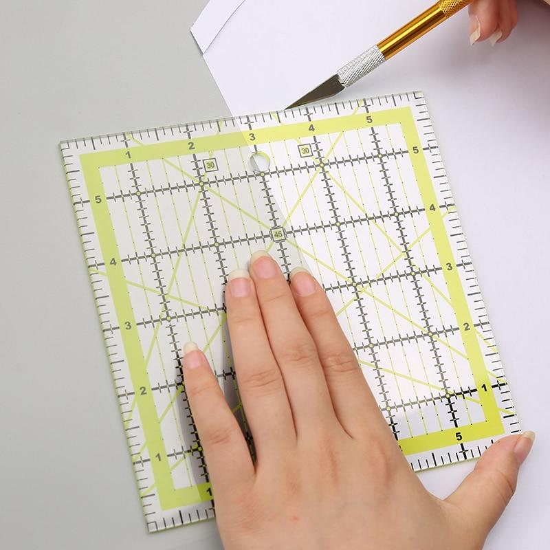 Зеленая/красочная акриловая линейка для пэчворка, квадратная/прямоугольная линейка, инструменты для рукоделия, инструменты для самостоятельного шитья, измерительные инструменты, линейка для рисования