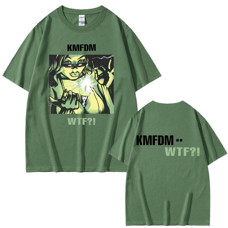 Ограниченный выпуск Рок-группа Kmfdm WTF Графический принт Футболка Унисекс Женская Винтажная Готическая Панк Уличная Одежда Мужская Повседневная Футболки из Чистого Хлопка Топы