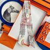 Brand Design Twill 100% Silk Scarf Luxury Print Flowers Scarf Women Foulard Skinny Bag Scarves New Hot Neckerchief Hair Headband
