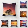 Beach Sunset Dusk Sunset Scenery Printed Pillow Cover Sofa Decoration Car Office Seat Cushion Cover Room Home Decor Pillow Cover