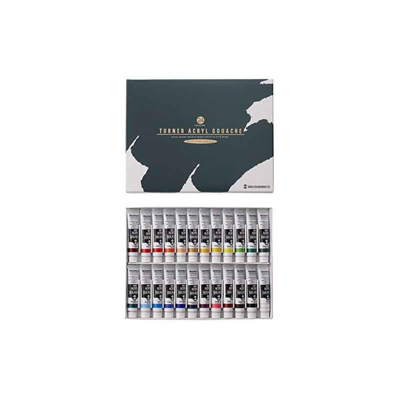 Акриловая гуашь Turner Color, 24 цвета, школьный набор AG24C, 11 мл