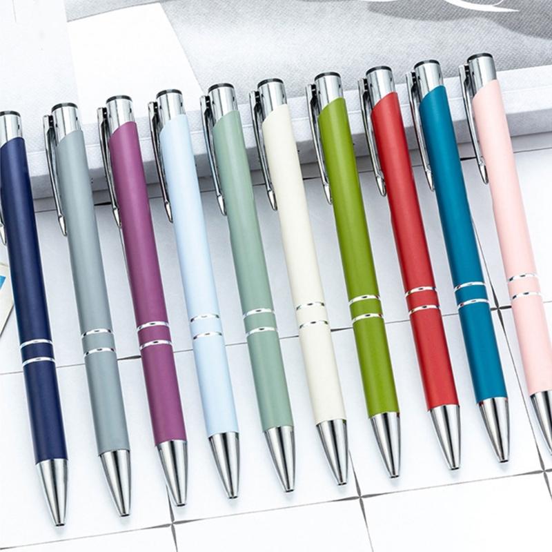 6 Pcs 1.0mm Ballpoint Pen Smooth Writing Pen Black Ink Stationery Pen Metal Retractable Ballpoint Pen for School