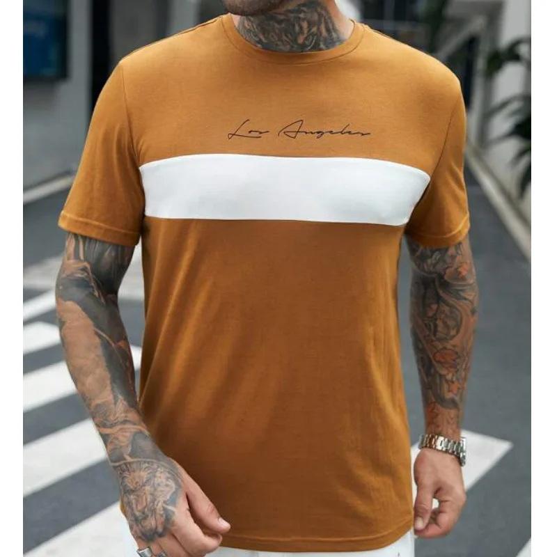 Летняя мужская футболка с 3D-принтом, спортивная, минималистичный дизайн с коротким рукавом