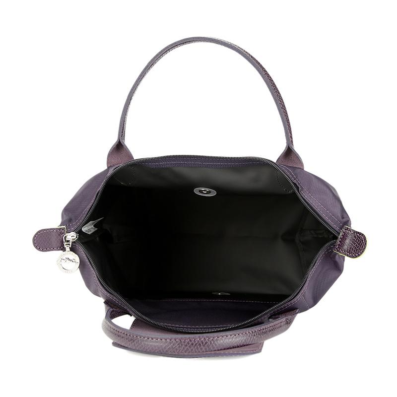 New LONGCHAMP Recycled Polyamide Canvas Dumpling Bag Handbag Small Women's Dark Purple 1621919645