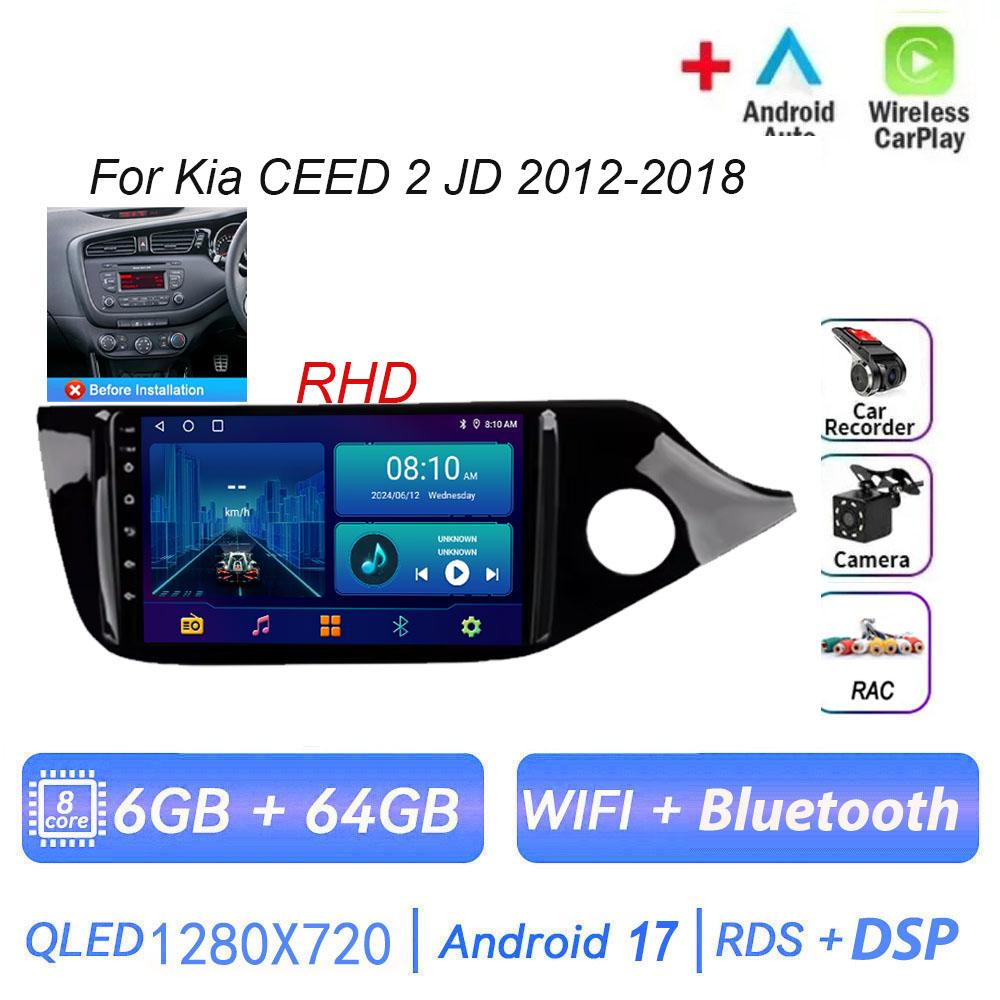 Navigation GPS Android 17 pour Kia CEED 2 JD 2012-2018, lecteur vidéo multimédia automobile, autoradio stéréo, lecteur DVD, WIFI, Carplay