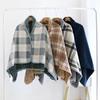 Winter Throw Blanket Plaid Super Soft Double-Layered Velvet Thermal Insulation Single-Breasted Shawl