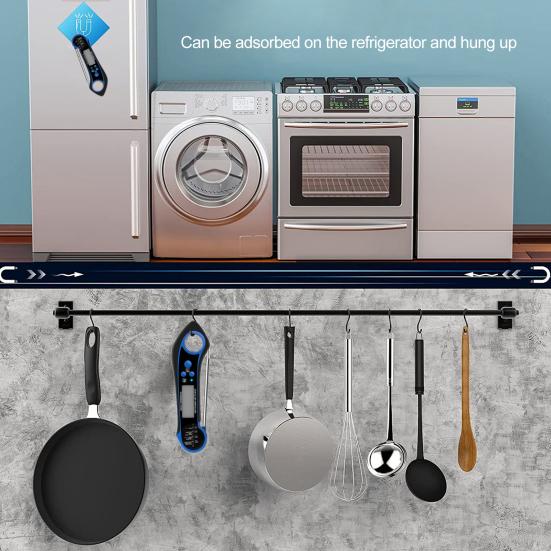 Пищевой термометр Длинный складной зонд с подсветкой Точные показания Чувствительный для жарки во фритюре Водонепроницаемый цифровой термометр для приготовления пищи для домашнего использования