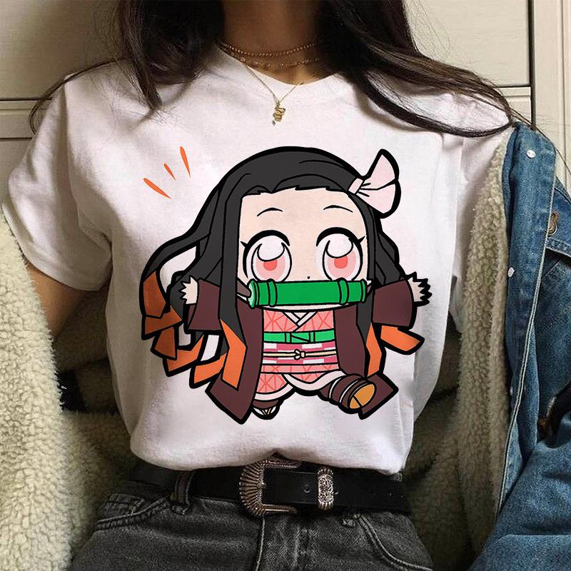 Nezuko Demon Slayer Anime T Shirt Comics Japanese Graphic Printed Cartoon Streetwear Top Oversized Tee Female/Man T-Shirt