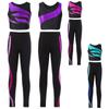 Kids Girls Dancewear Clothes Sleeveless Tops and Elastic Waist Pants Sets Gym Workout Fitness Costume