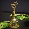 Brass Temple Holy Bell Om Small Ghanti for Home Pooja Room Decoration Vastu Antique Decorative Item, Good Luck Mandir Musical Instrument Decor Bells