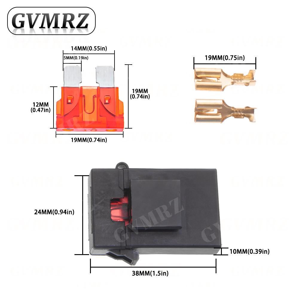5Set Fuse Holder with Crimp Terminal Middle Fuse for Car Auto Connector 1A 2A 3A 4A 5A 7.5A 10A 15A 20A 25A 30A 35A 40A 45A 50A