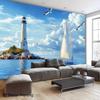 Двумерный фон «Морской маяк», фон для фотосессии «Парусник и чайка» для вечеринки