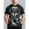 Men's Clothing 3D Wolf Print Summer Man Clothes O-Neck Men's Short Sleeve T-Shirt Loose Men's Funny T-Shirts