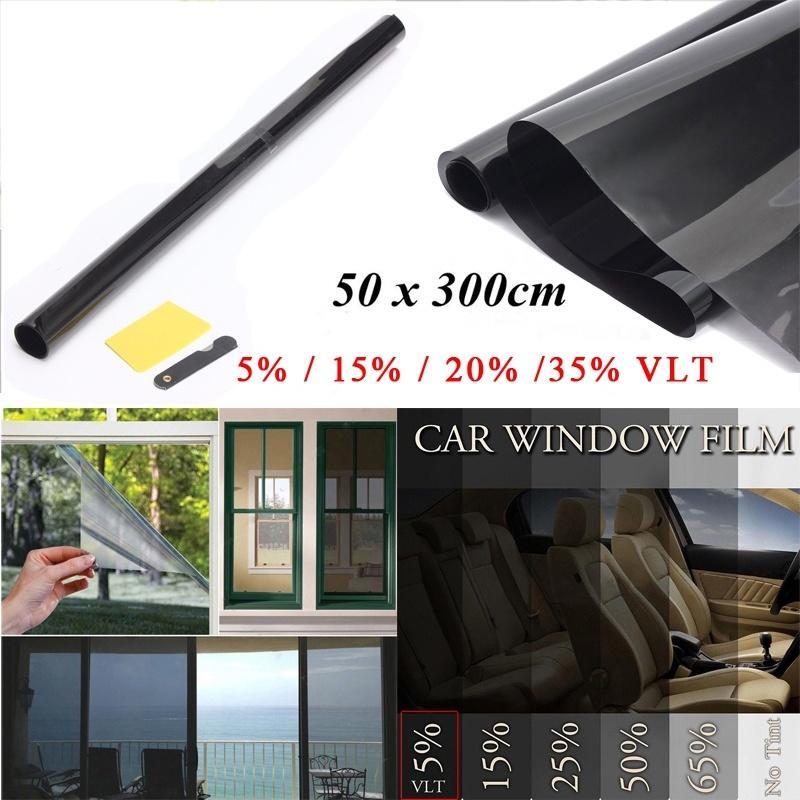 Рулонная тонировочная пленка для окон 50 см х 3 м 5% VLT черная, реклама для автомобиля, дома