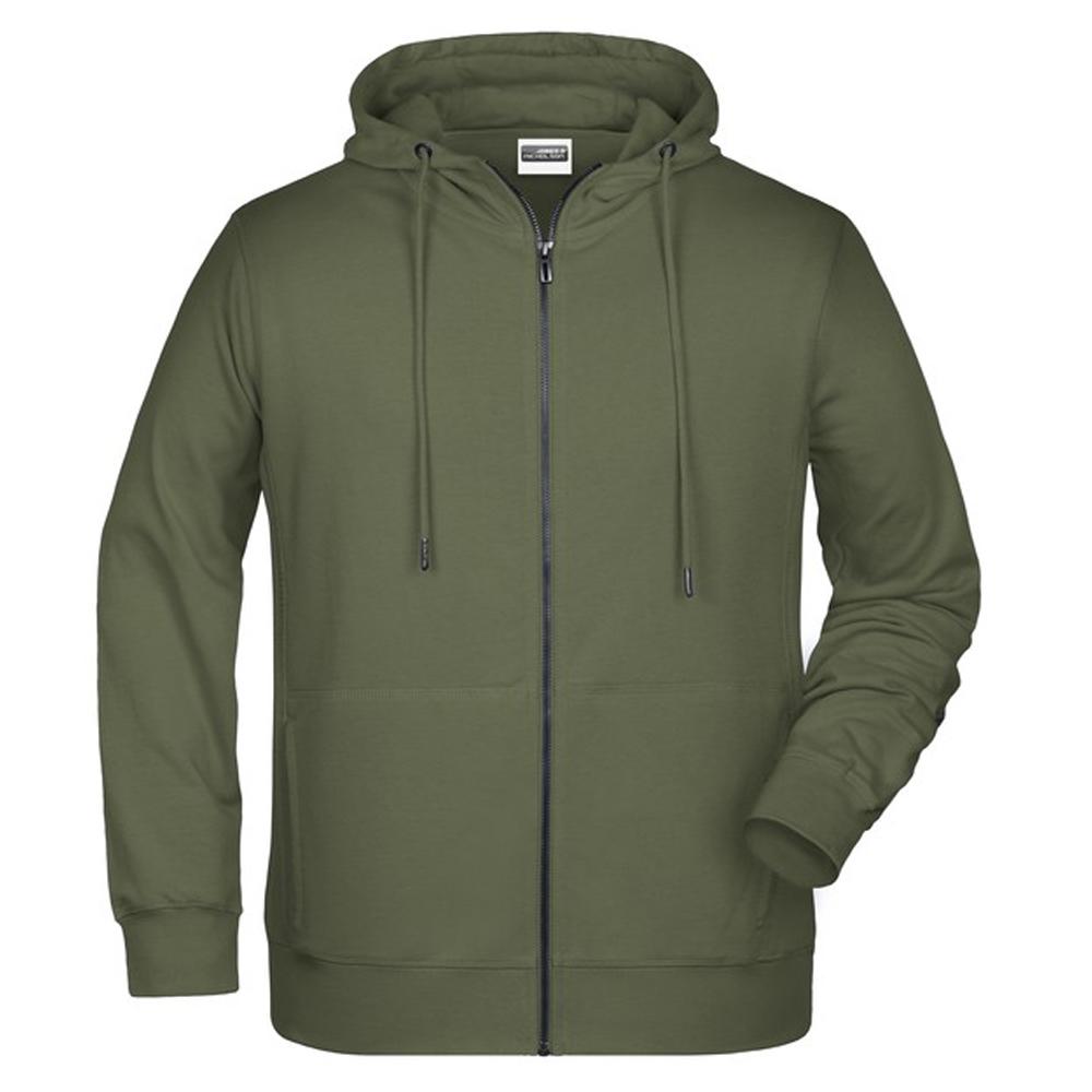 James and Nicholson Mens Full Zip Hoodie