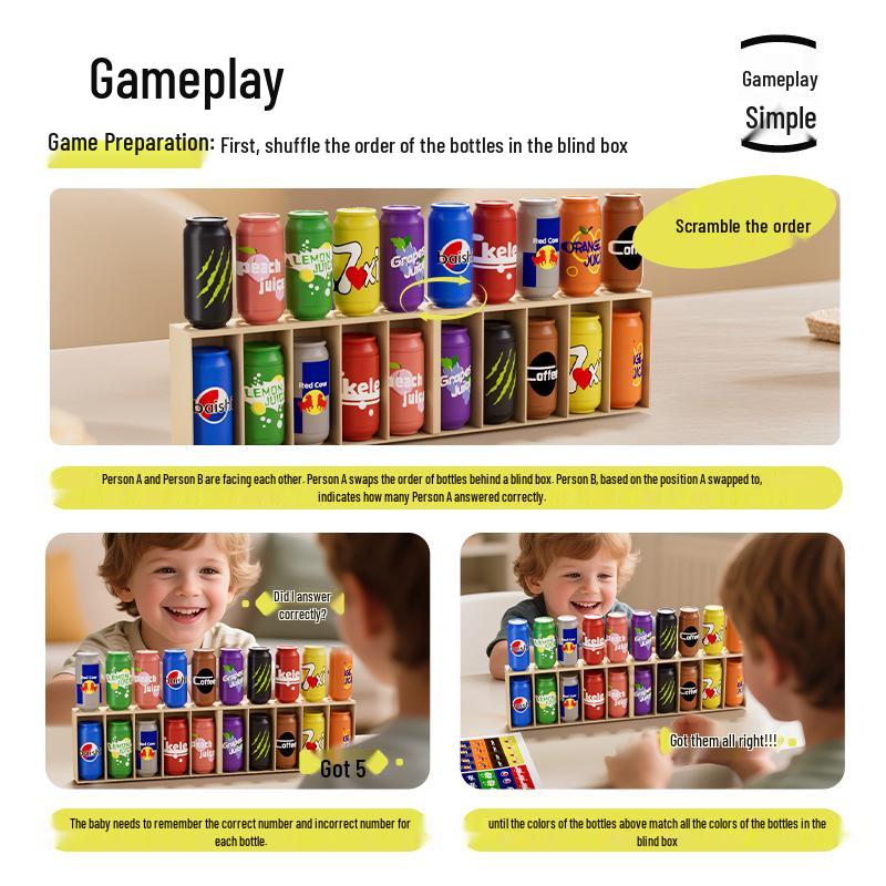 Детская игра на память «Угадай бутылку» - Интерактивная развивающая игрушка для интеллектуального развития