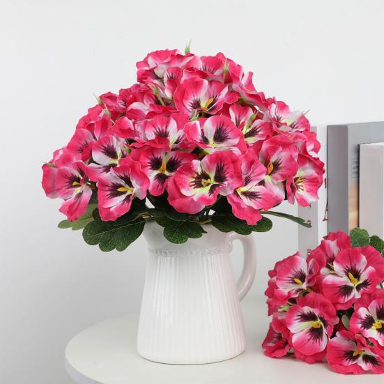 Искусственные цветы анютины глазки, устойчивые к ультрафиолетовому излучению, многоразовые искусственные цветы анютины глазки, набор для вазы, сада, крыльца, патио, внутреннего и наружного домашнего декора