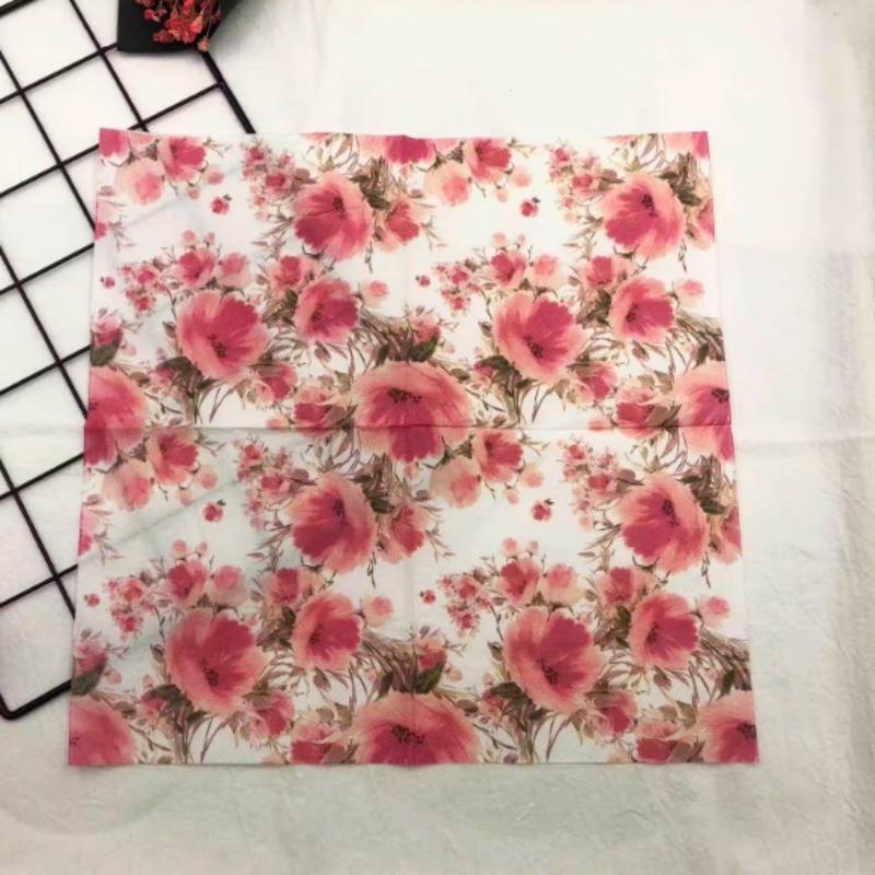 20pcs/Pac 33*33cm 2-Ply Disposable Party Napkin Floral Pattern