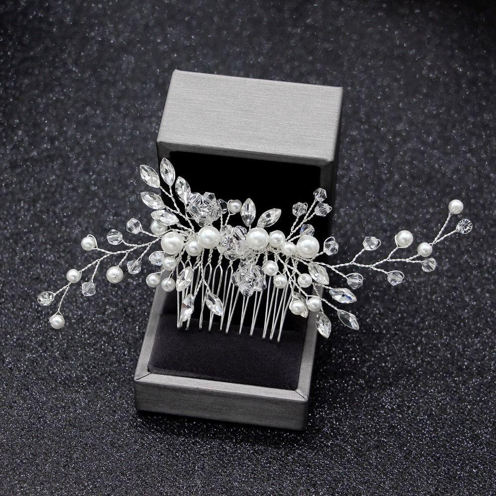 Pearls Rhinestone Leaves Wedding Hairstyles Jewelry Bridal Tiaras Hairbands Girls