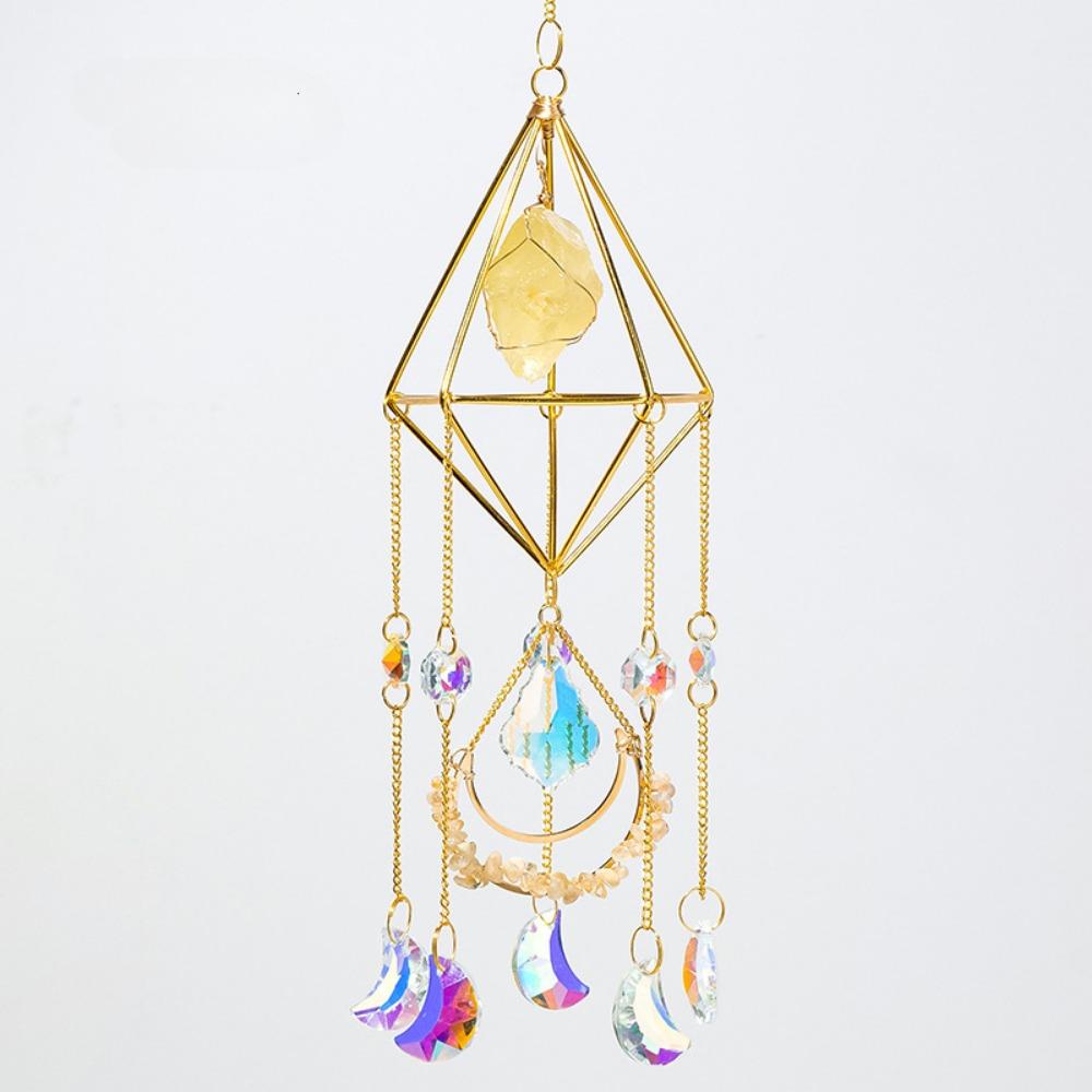 Кристалл, необработанный камень, ромбовидной формы, подвесные украшения, украшения, украшения для гостиной, балкона, подвески