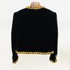 2024 New Spring Autumn Women's Jacket Fashion Outerwear Sequin Gold Buttons Velvet Jackets for Ladies Long Sleeves Short Cardigans