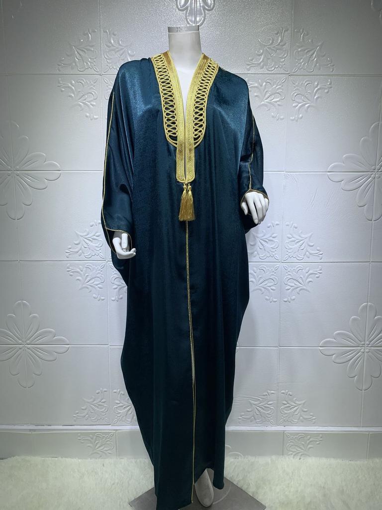 Muslim Clothing Arab Dubai Turkey Bat Sleeve Robe Cardigan Abaya Long Muslim Women'S Clothing