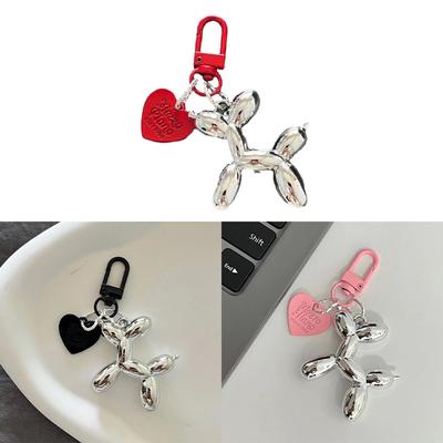 Брелок для ключей в стиле панк-сердце с воздушным шаром и собакой, брелки для женщин, сумка, подвеска, ювелирное изделие, брелок для ключей для девочек, брелок для ключей от машины, брелок для ключей