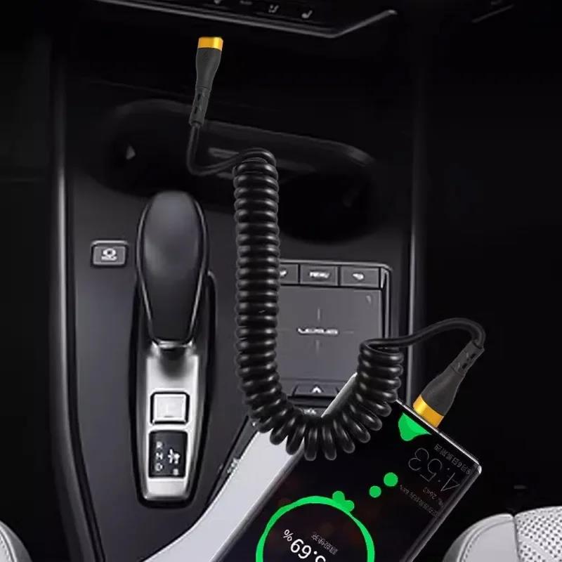 Кабель Type-C на Type-C для быстрой зарядки PD 120 Вт 6 А, спиральный, растягивающийся кабель Type C, автомобильный кабель для зарядки телефона для iPhone Samsung