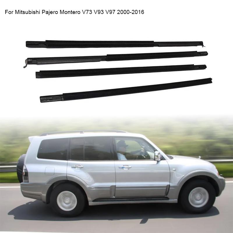 4 шт. Резиновая накладка на оконный проем автомобиля Для Mitsubishi Pajero Montero V73 V93 V97 2000-2016 Уплотнитель погодный Уплотнитель двери Накладка Уплотнитель стекла