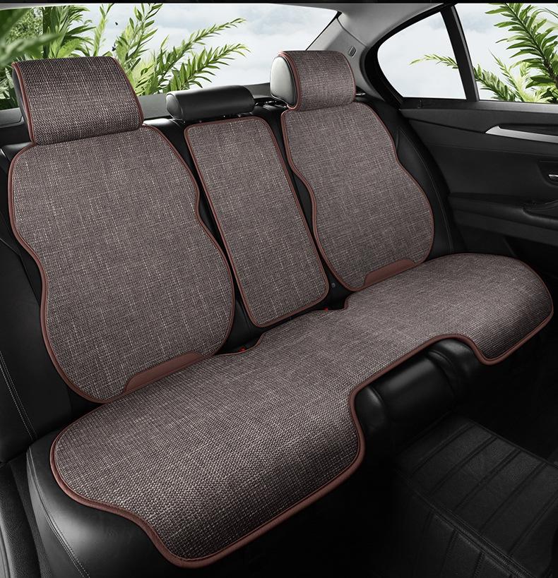 Универсальная льняная подушка для автомобильного сиденья - Дышащая, всесезонная, полуобернутый чехол