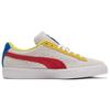 Puma Классические замшевые кроссовки с низким верхом, унисекс, белые/желтые, 365347-89