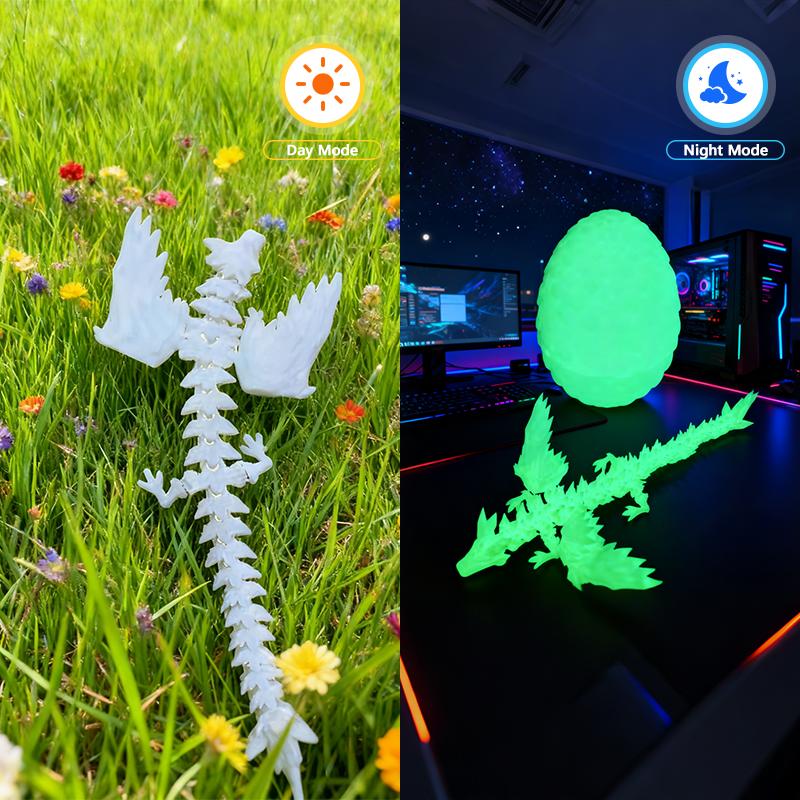3D-печатный дракон, фигурки драконов с разноцветными драгоценными камнями, подвижные суставы, вращающиеся сочленения, поделки драконов, настольная западная фигурка