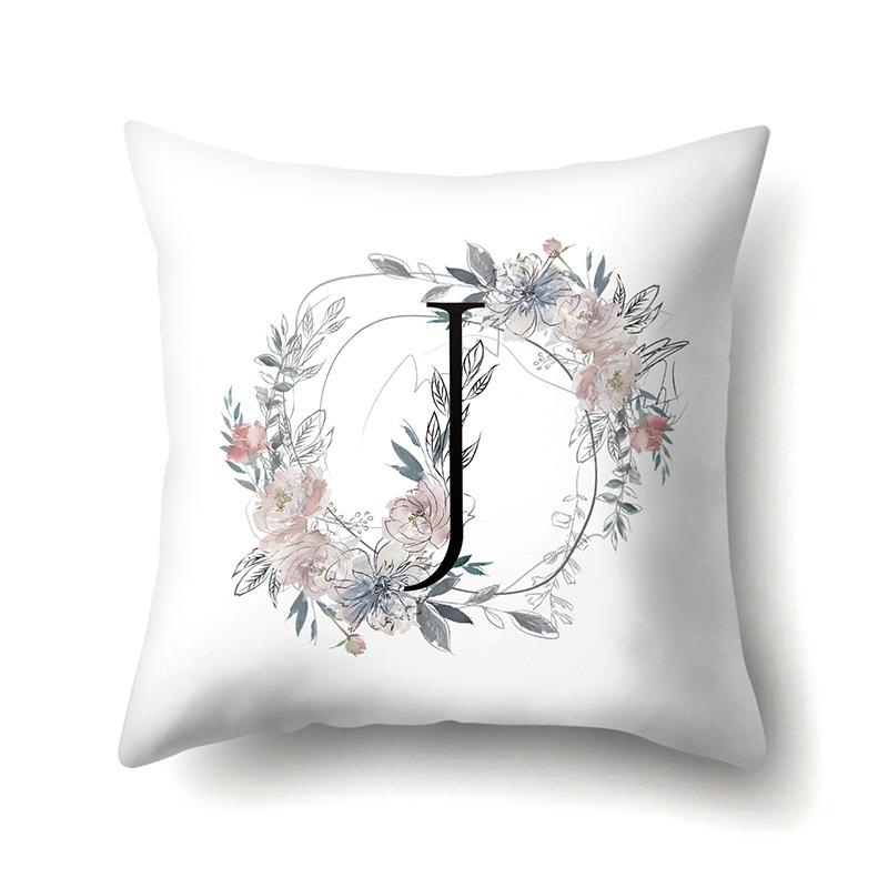 Полиэстеровая наволочка Простая и свежая Xiaohua Домашний текстиль 26 английских букв Принт Подушка-валик Наволочка