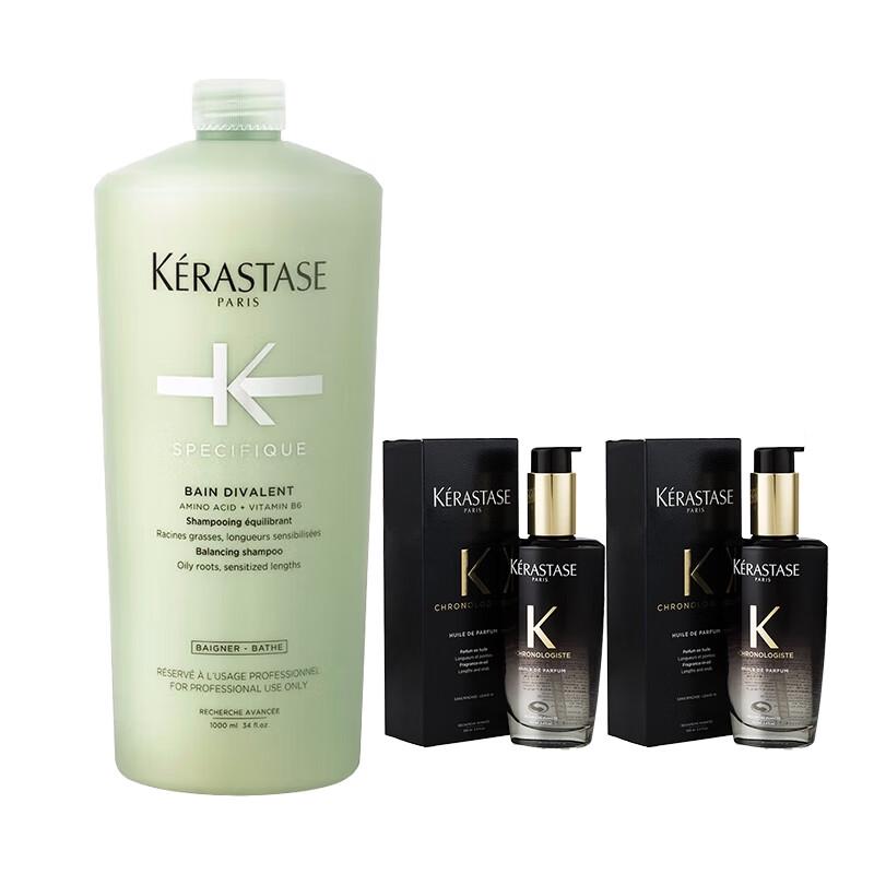 Kérastase Dual Function Shampoo & Chronologiste Hair Perfume Oil Set