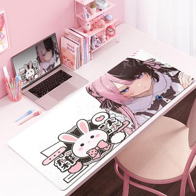 Игровые коврики для мыши Аниме Милая девушка Ковер для стола Хинанэ Тачибана Настольные коврики Противоскользящая резиновая блокирующая кромка Розовый коврик для клавиатуры и стола