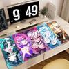 Игровой коврик для мыши, большой коврик для стола, нескользящая основа, прошитые края, принт с группой аниме-девушек, для игр, офисного стола