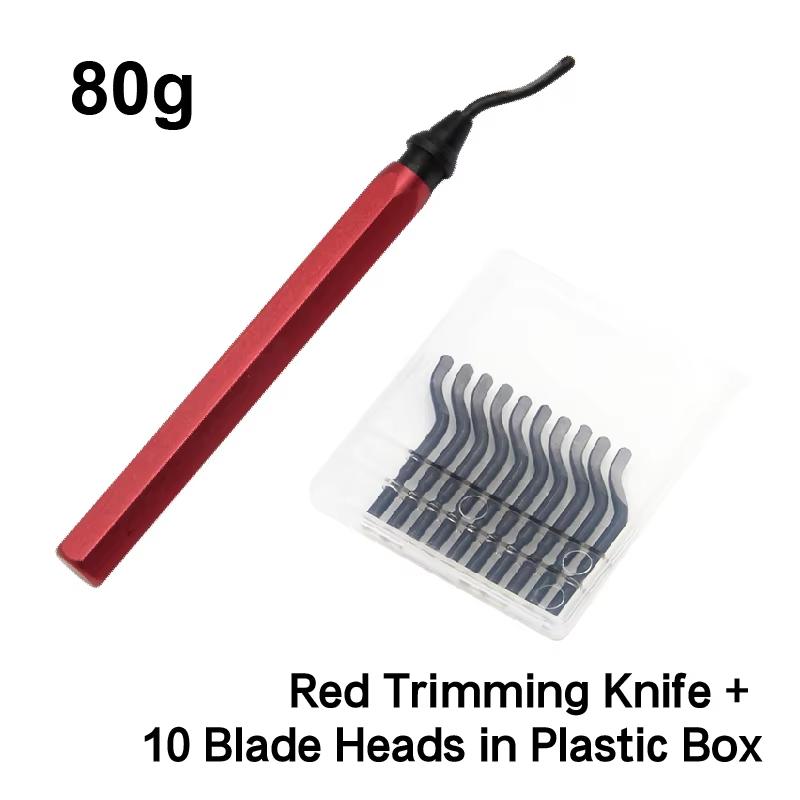 Manual Deburring Tool Kit 10 Replaceable Sharp Blades Aluminum Handle for DIY Metal Working Home Repairs