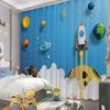 Cartoon High Shading Drape Children's Room Boy Bedroom Astronaut Modern Bay Window Opening Sunscreen Blackout Sound Insulation Drape 2Pcs4