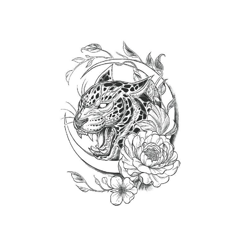 Наклейка на татуировку лиса лев тигр цветной цветок рука водонепроницаемая переводная татуировка наклейка имитация татуировки наклейка