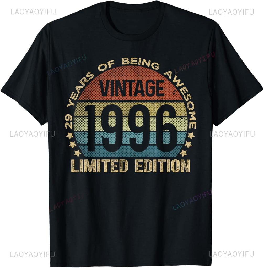 29 Year Old Gifts Vintage 1996 Limited Edition 29th Birthday TShirt Streetwear Clothing Customizable Summer Tops