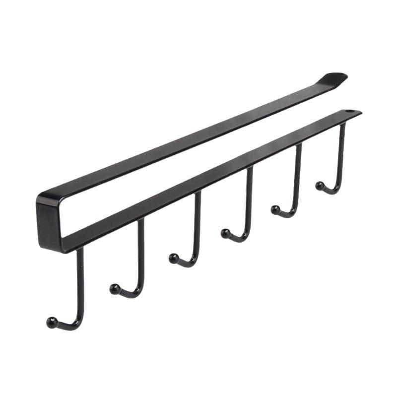 Wrought Iron Punch-Free Hanging Rack with Multifunctional Hooks for Under-Cabinet or Wardrobe Storage.
