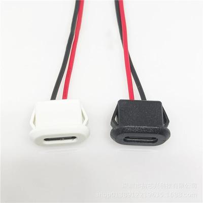 Водонепроницаемый USB-разъем USB-C Type, 2 контакта, Прямая запрессовка, гнездо, Разъем для зарядки