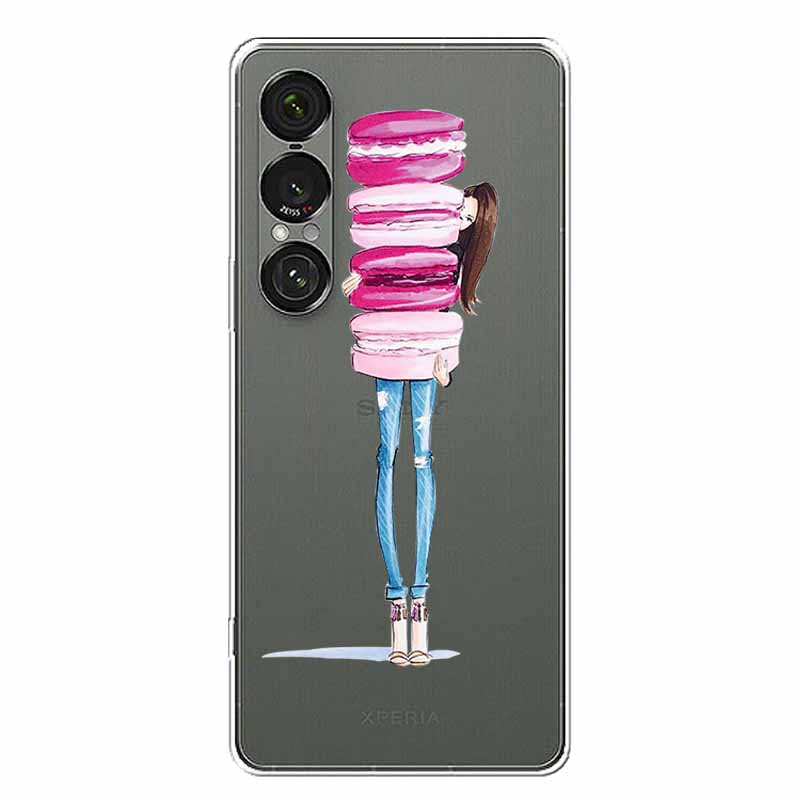 Прозрачный чехол с цветами для Sony Xperia 1 VII 5G, чехол-бампер из мягкого ТПУ-силикона для Sony Xperia1 VII, прозрачный чехол Sony1VII