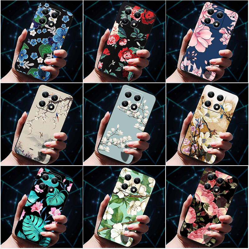 3D Flowers Emboss Fundas For Xiaomi 14T Pro 5G Case Soft Silicone Phone Cases for Xiaomi 14T 5G Back Covers Shell Mi 14T Pro Bag