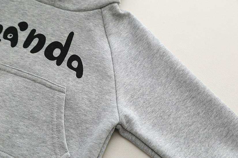 Spring Boys' English Panda Hoodie & Bag Two-Piece Set (0-5 Years) - New Autumn Arrival