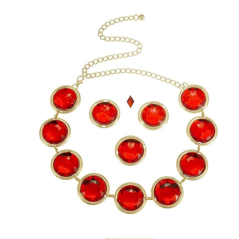 Mirror Cosplay Stone Chain Fashion Jewel Waist Chain Beautiful Red Gem Waist Belt Jeans