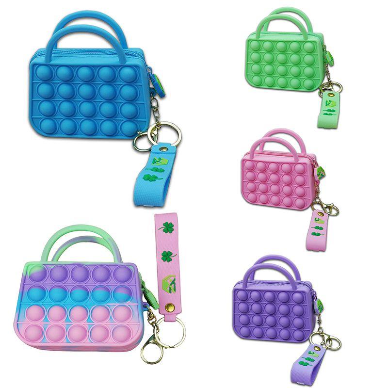 Яркая сумка-кошелек Pop It с мягким пузырчатым дизайном для снятия стресса и хранения
