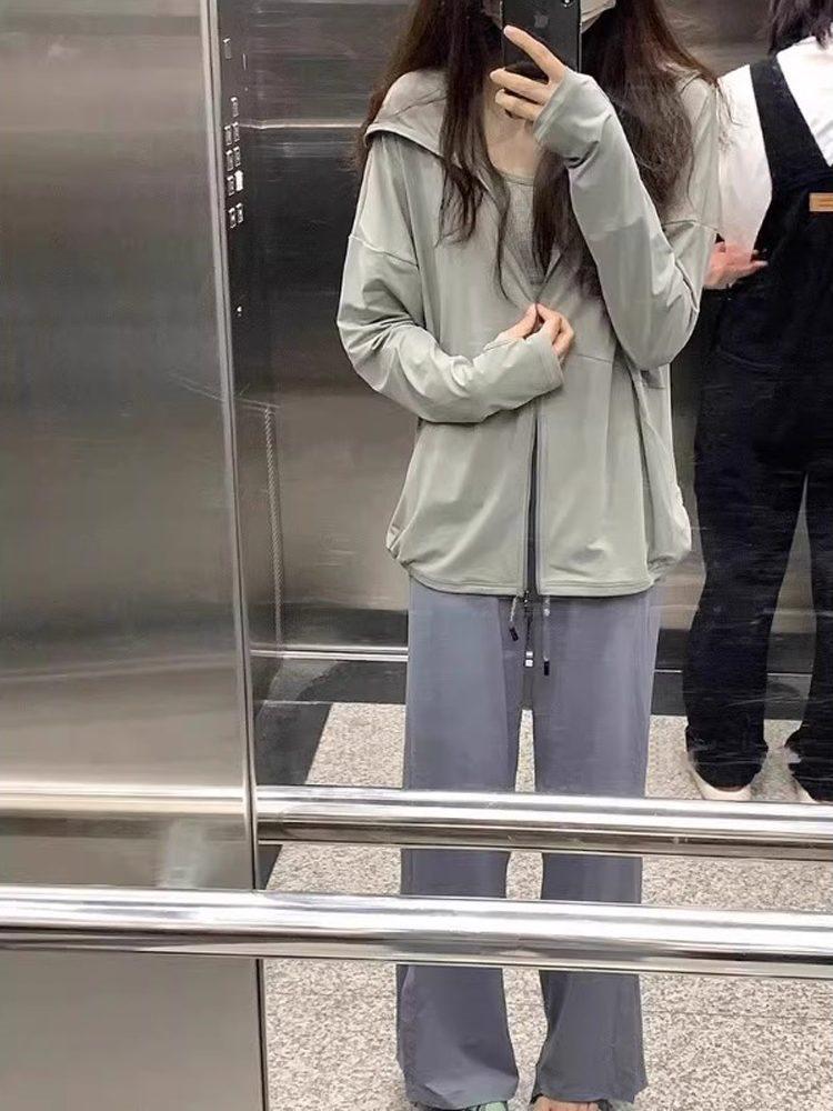 Женская летняя куртка-кардиган с капюшоном из ледяного шелка для защиты от УФ-лучей, 2025