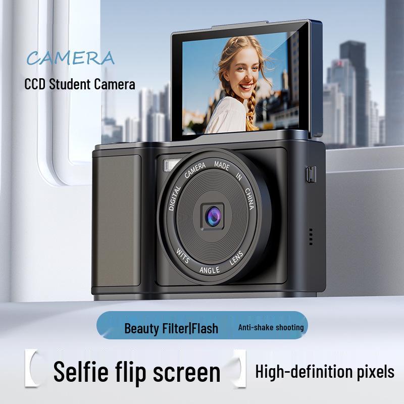 3.0-Inch Large Screen Flip-Out Selfie Camera for Students & Travel Vlogging